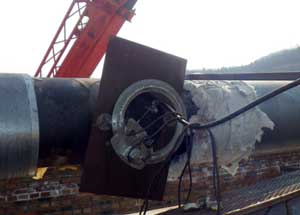 山西陽泉管壁開馬鞍孔案例